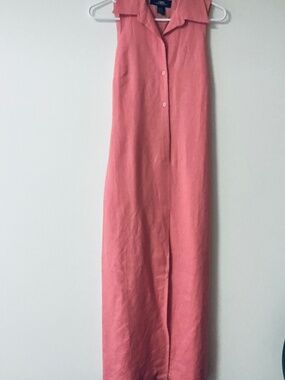 B.Moss Linen Sleeveless Maxi Dress in Peach Size 2